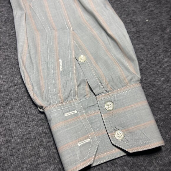 G Rolling Shirt Top Western Wear Rodeo Striped Button Up Pastel Pink Blue L READ - Picture 7 of 11